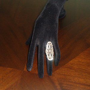 Long flowery ring- costume jewelry